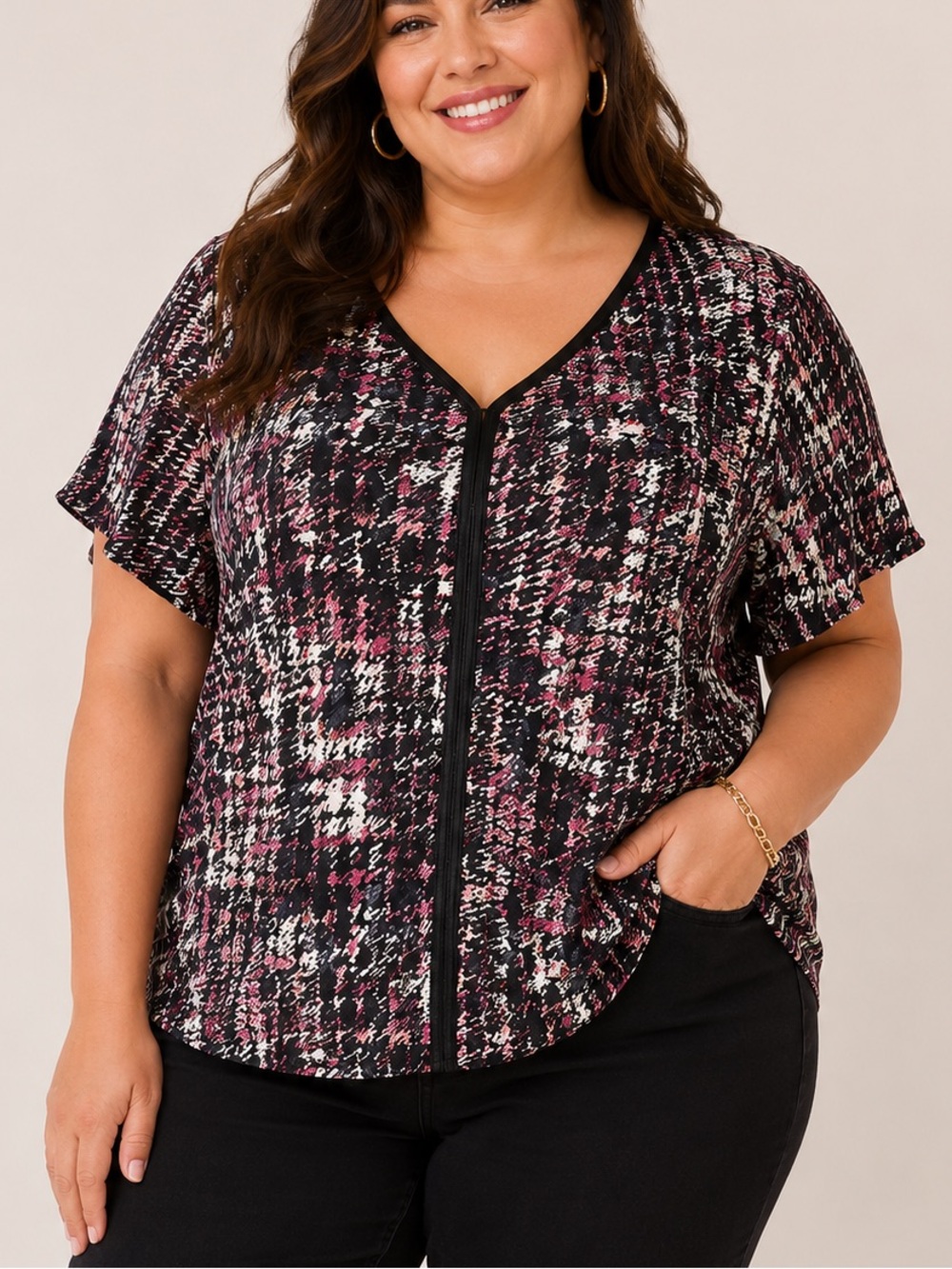 Lane Bryant Patterned Blouse